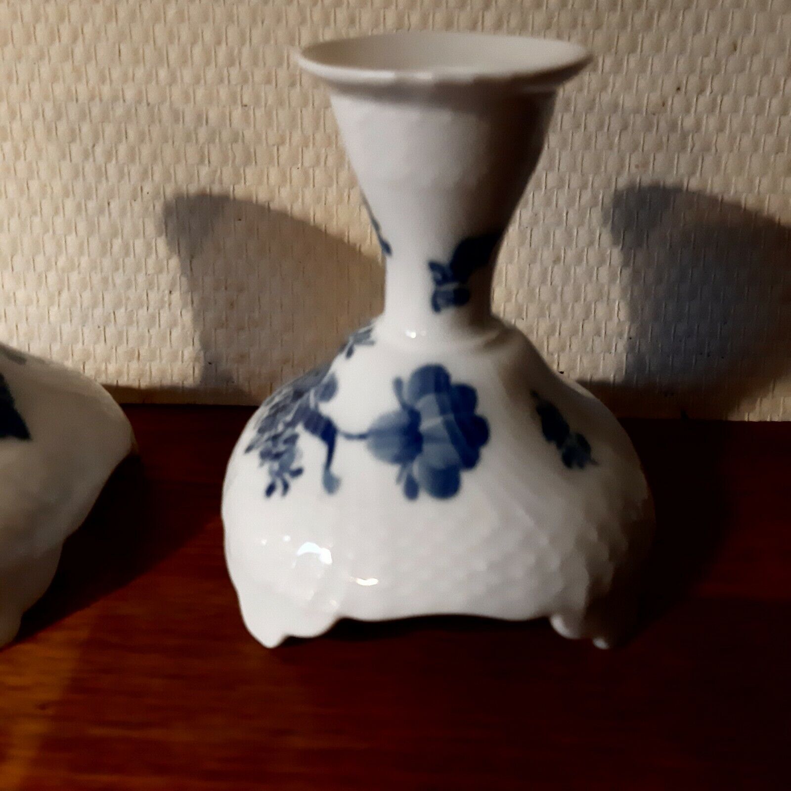 PAIR of Candle Sticks BLUE FLOWER CURVED Royal Copenhagen # 10-503 (10-1711) 1st