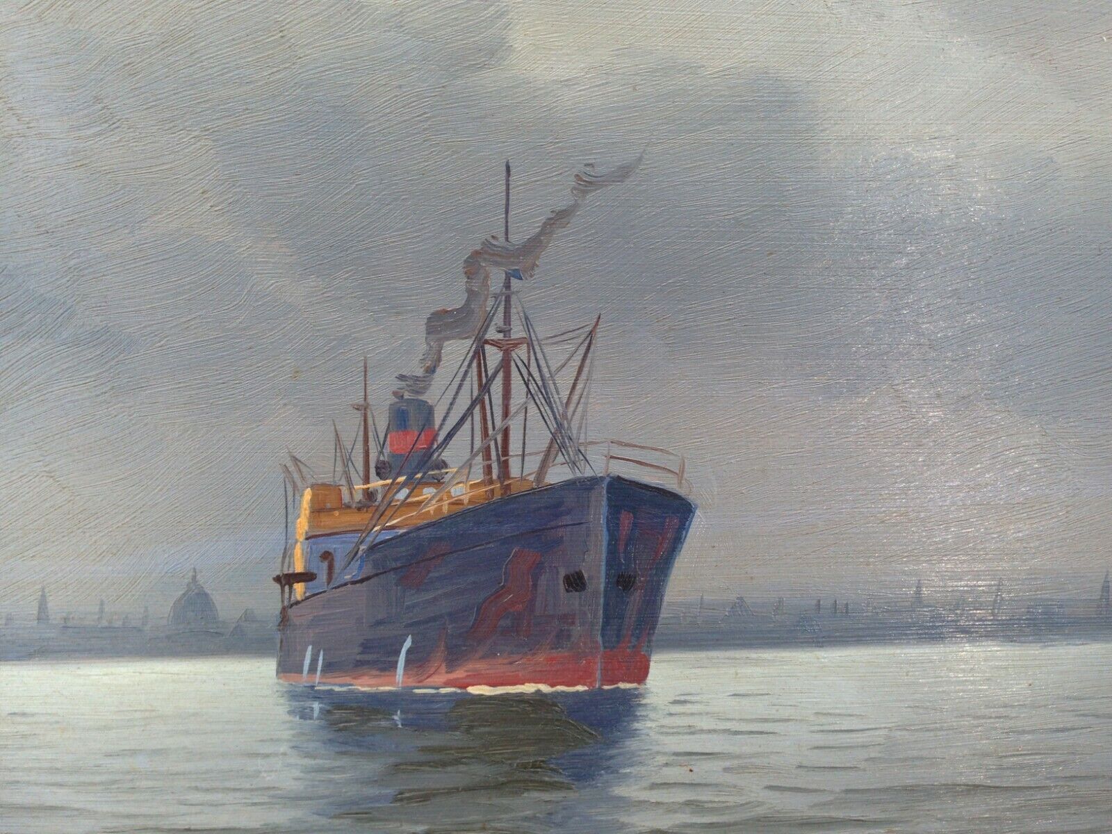 Steen Bille (1890-1953): SHIP AND SAILBOAT