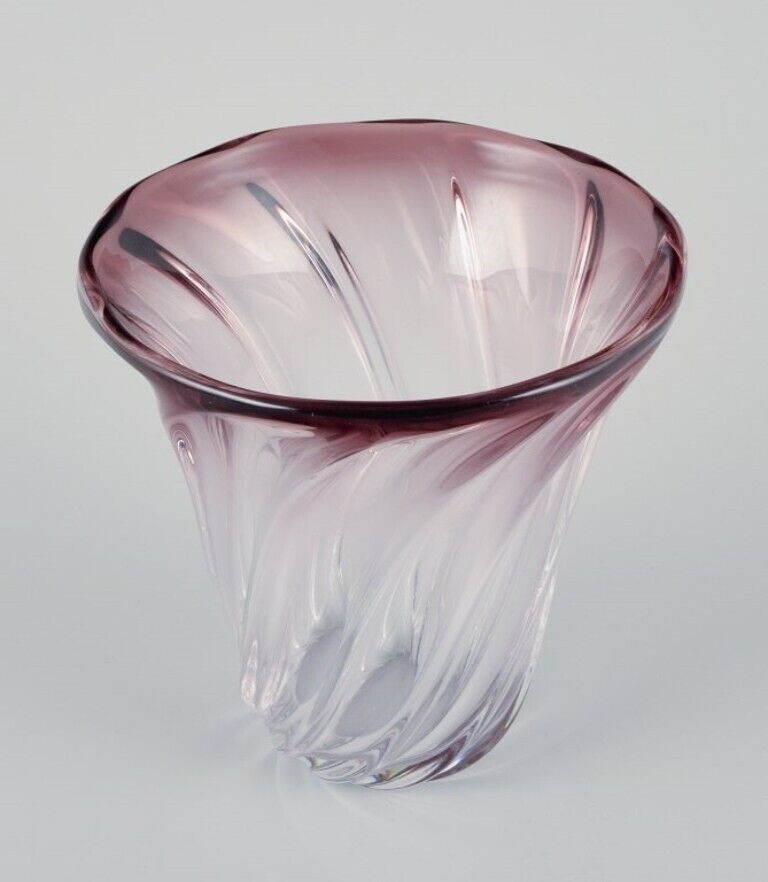 Val St Lambert Belgium Art Deco art glass vase in violet tones 1930/40s