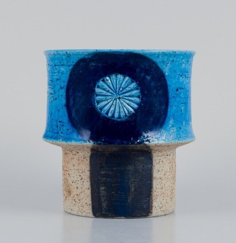 Inger Persson for Rörstrand Atelje Ceramic vase with blue-toned glaze