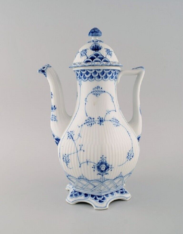 Royal Copenhagen Blue Fluted Full Lace coffee pot in porcelain