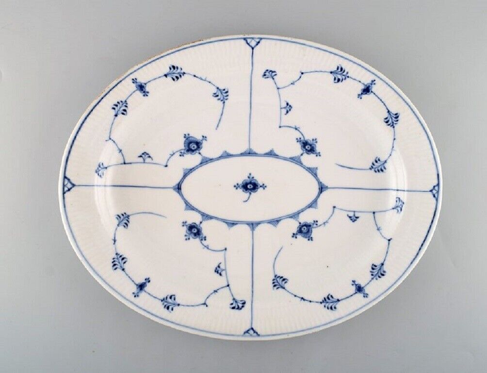 Royal Copenhagen Blue Fluted Plain serving dish in hand painted porcelain