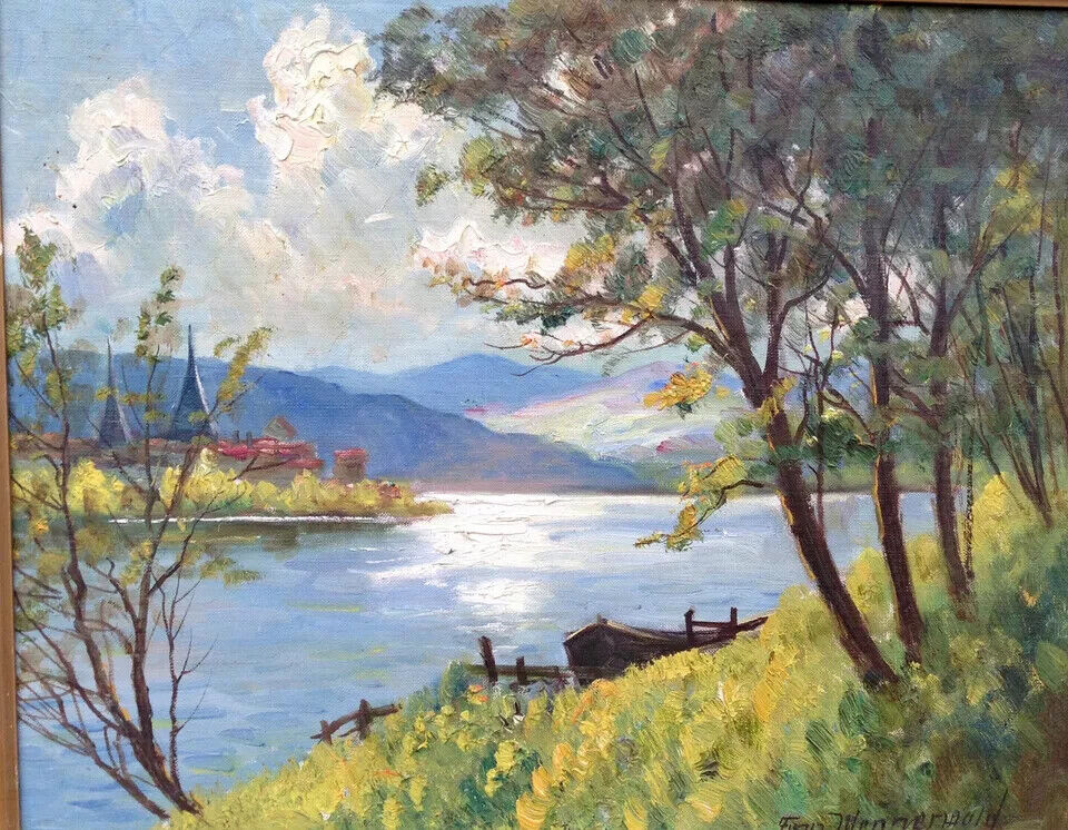 Finn Wennerwald (1896-1969): SUN REFLECTIONS on the LAKE