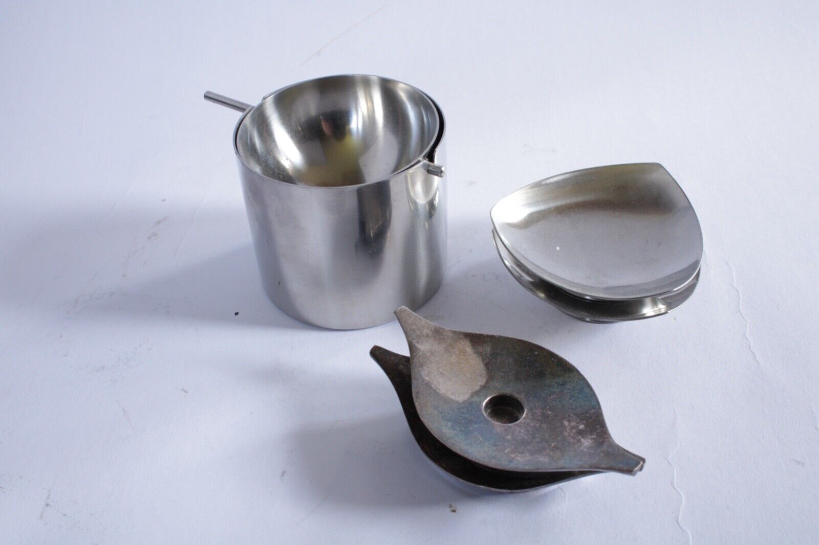 Stelton ashtray and small trays + cohr candleholders