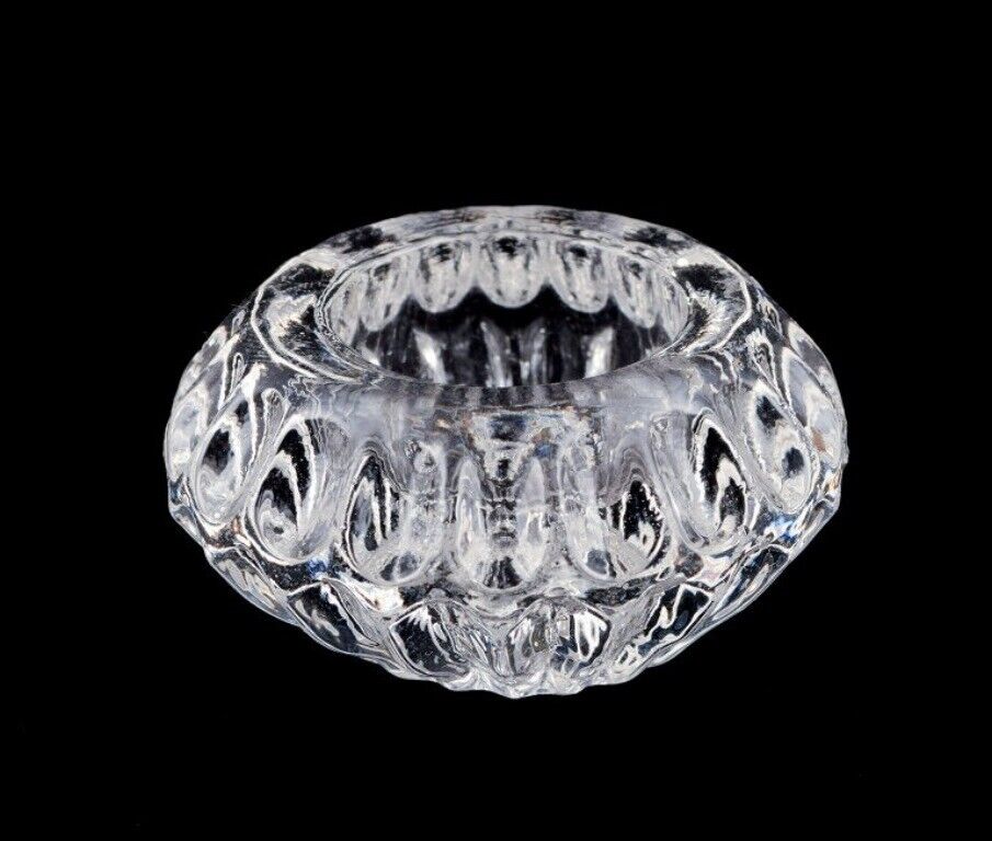 Fåglavik Glasbruk (1874-1980) Sweden Six salt cellars in clear handmade glass