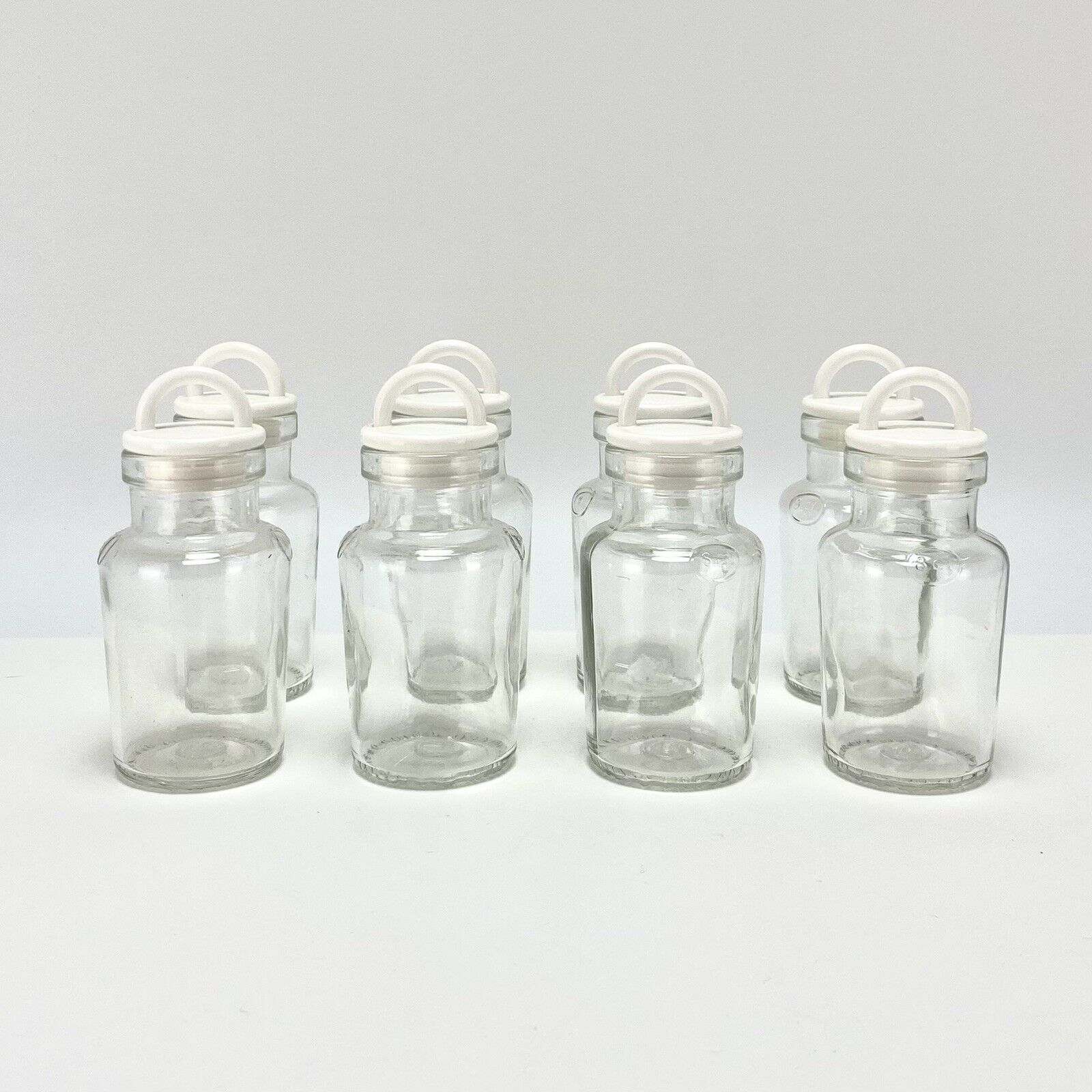 Set of 8 Vintage Iittala Finland Ole Palsby Design Spice Jars Glass 8cl Kitchen