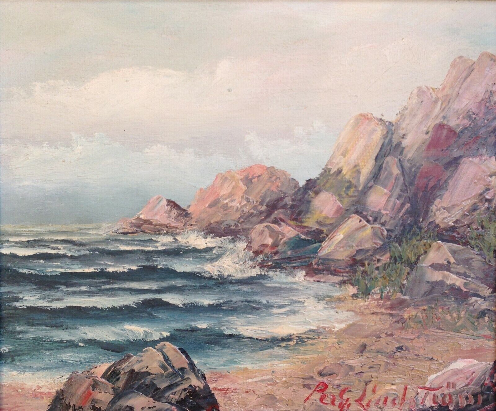 Per Gunnar Lindström (1909-1986): ROCKY COASTAL LANDSCAPE Dated 1952