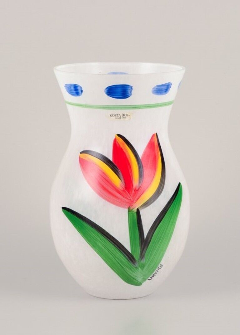 Ulrica Hydman Vallien for Kosta Boda "Tulip" vase in art glass Late 20th C