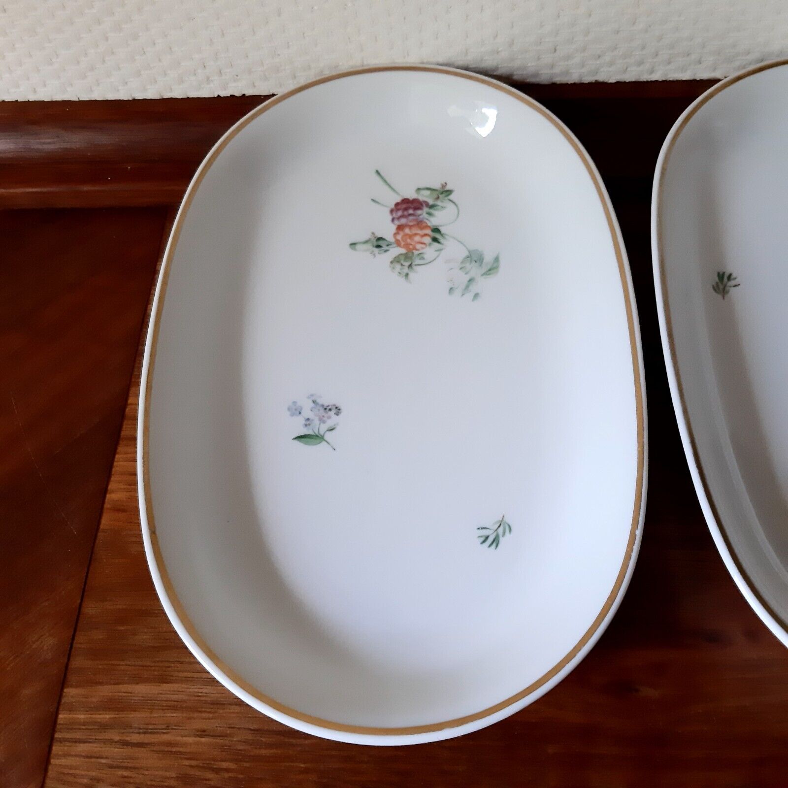 Pair of 215 cm Oval Dishes PRIMAVERA by Thorkild Olsen for Royal Copenhagen 1st