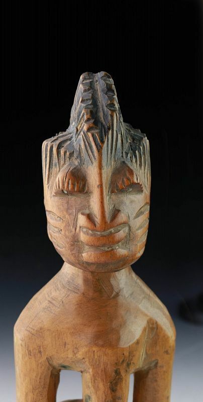 *SC* NIGERIA AFRICAN WOODEN FIGURE OF A MAN YORUBA PEOPLE 19TH CENT