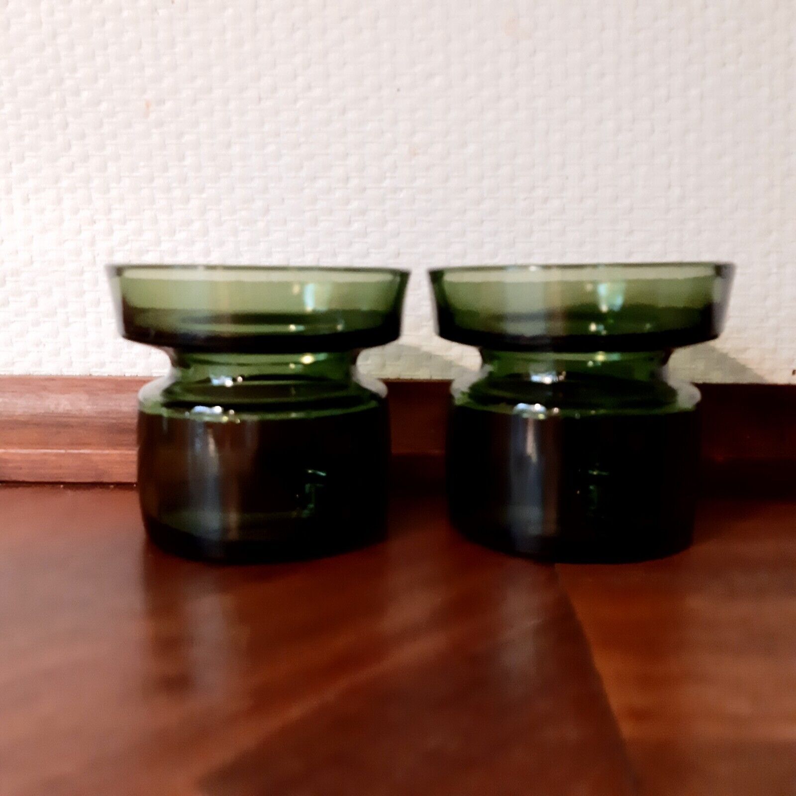 2 Green Glass Votives Candle Holders J H Quistgaard IHQ Dansk Designs Denmark