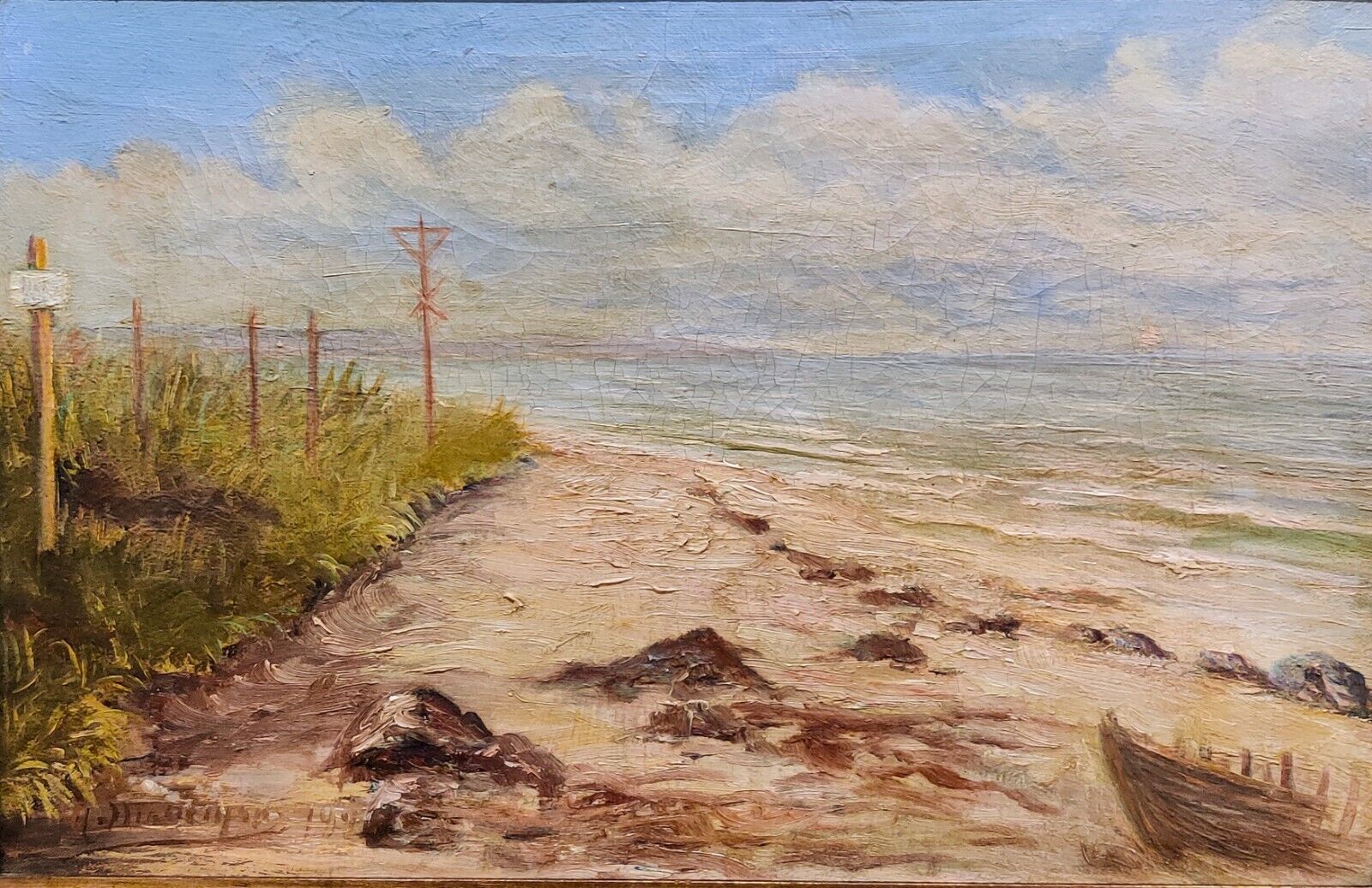 COASTAL LANDSCAPE original oil painting low shipping!!