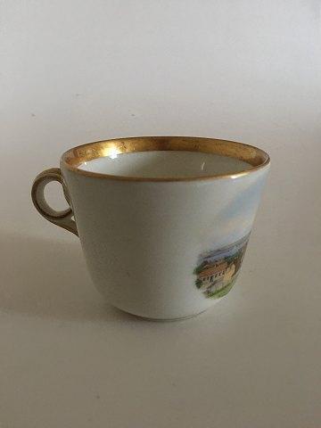 Royal Copenhagen Antique Cup with Handpainted Decoration