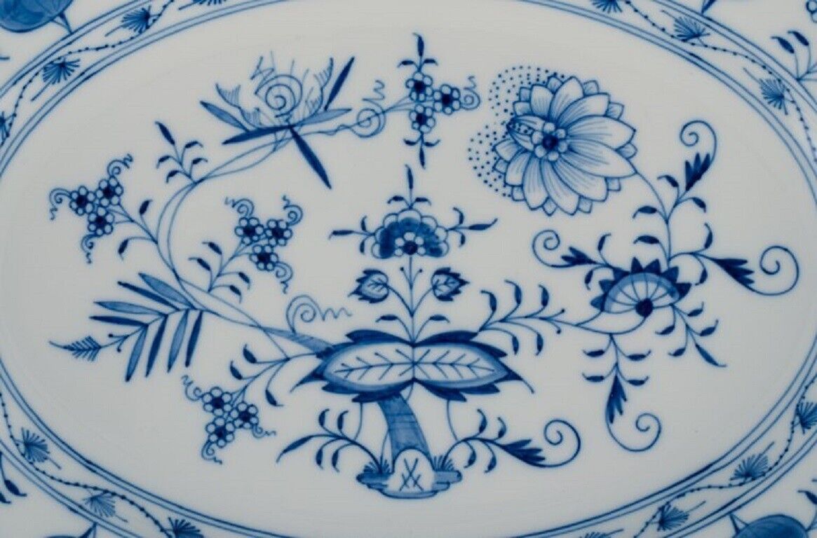 Meissen Blue Onion oval dish in porcelain Approx 1900