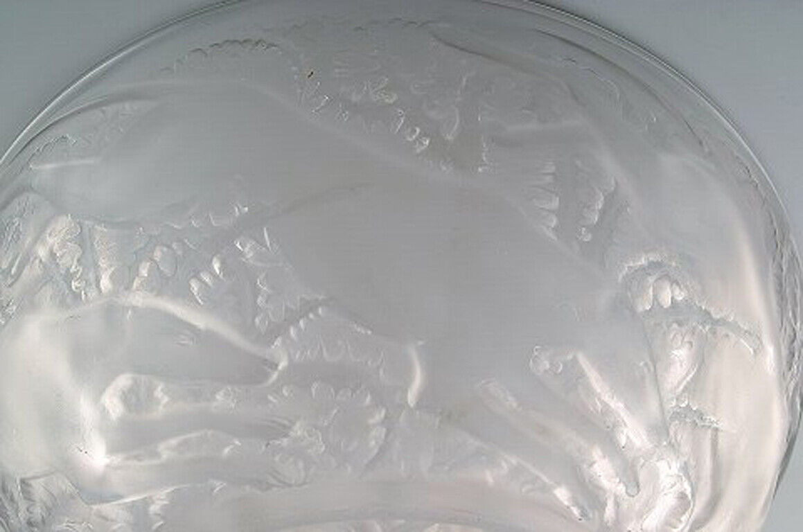 Early and rare René Lalique "Chiens" art deco bowl in art glass 1930s