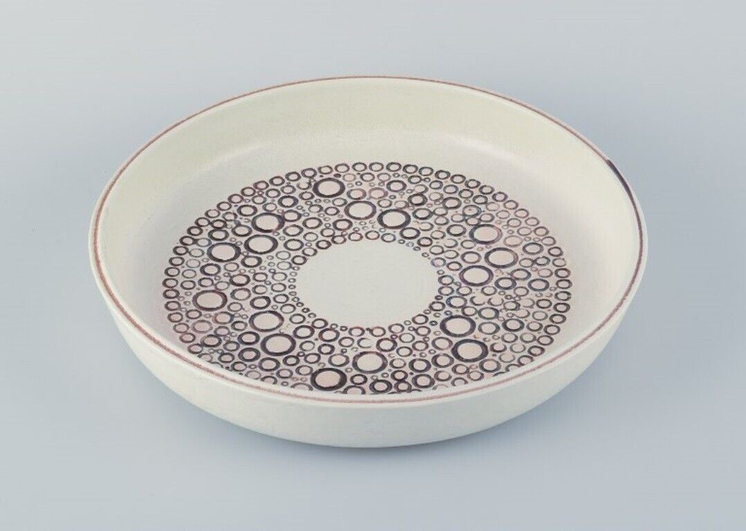 Britt-Louise Sundell for Gustavsberg Studio  Large ceramic bowl with circles