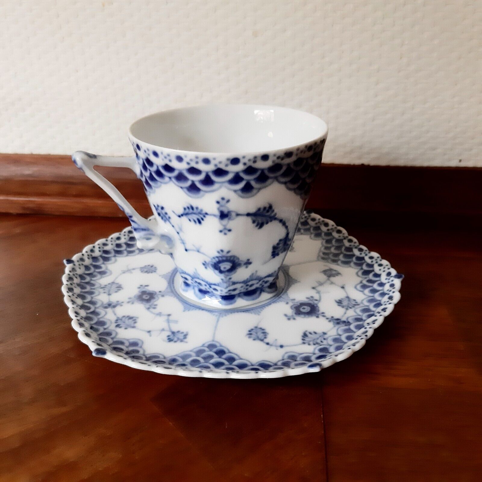 Old Coffee set BLUE FLUTED FULL LACE # 1-1036 Royal Copenhagen 1928 - 1936