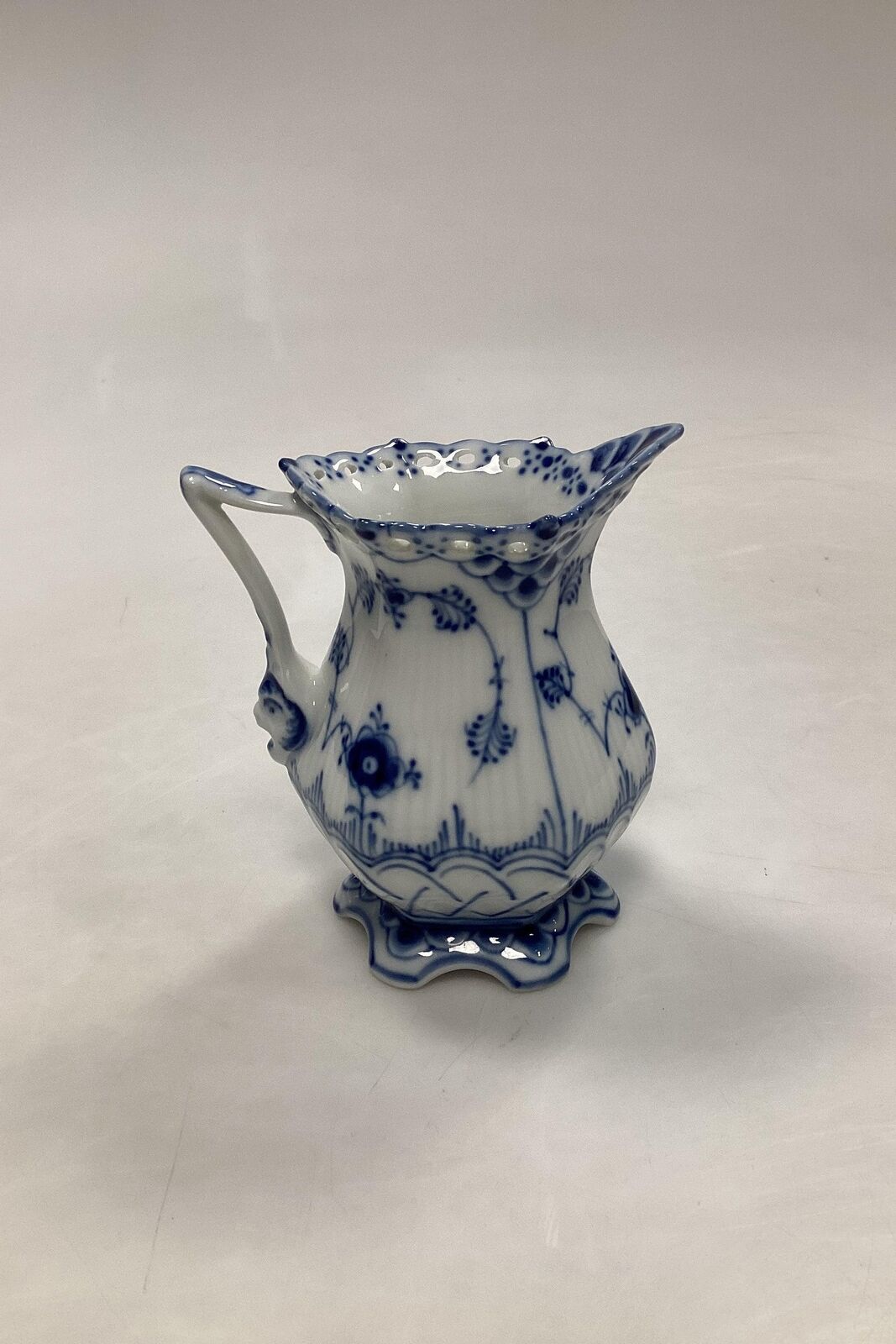 Royal Copenhagen Blue Fluted Full Lace Cream Jug No 1032