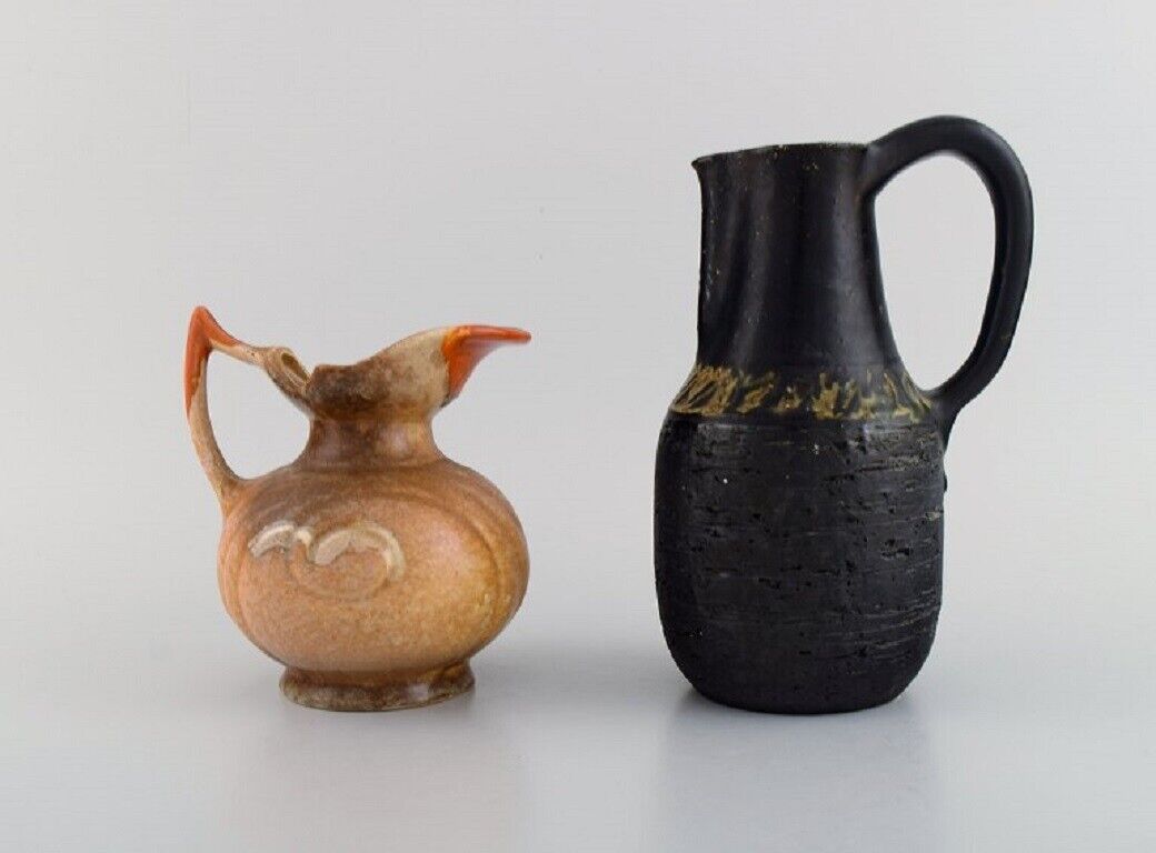 Danish ceramist Two unique jugs in glazed stoneware 1960s / 70s