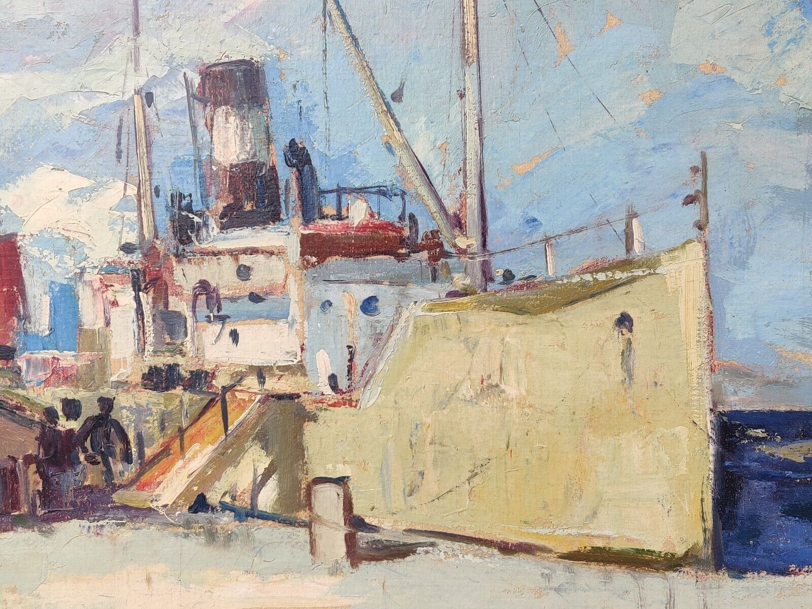 Børge Ibsen (1913-2002): SHIP AT THE QUAI original oil painting