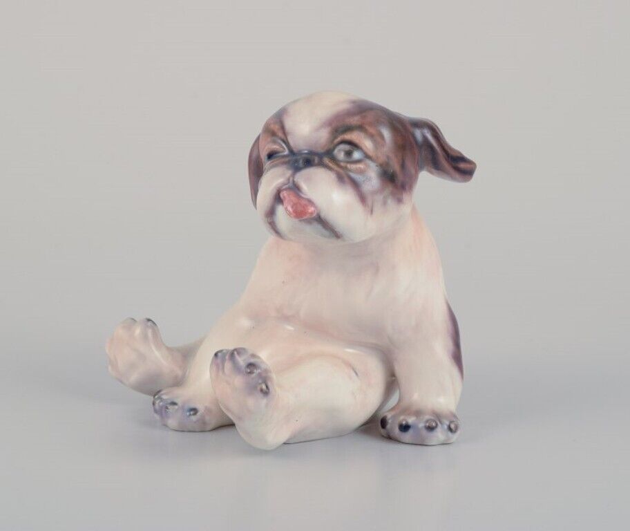 Dahl Jensen porcelain figurine of a Pekingese puppy 1930s