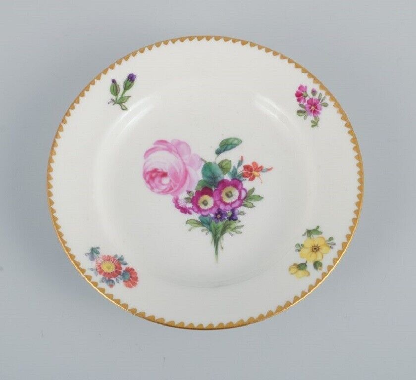 BG Bing  Grondahl Saxon flower Six cake plates decorated with flowers