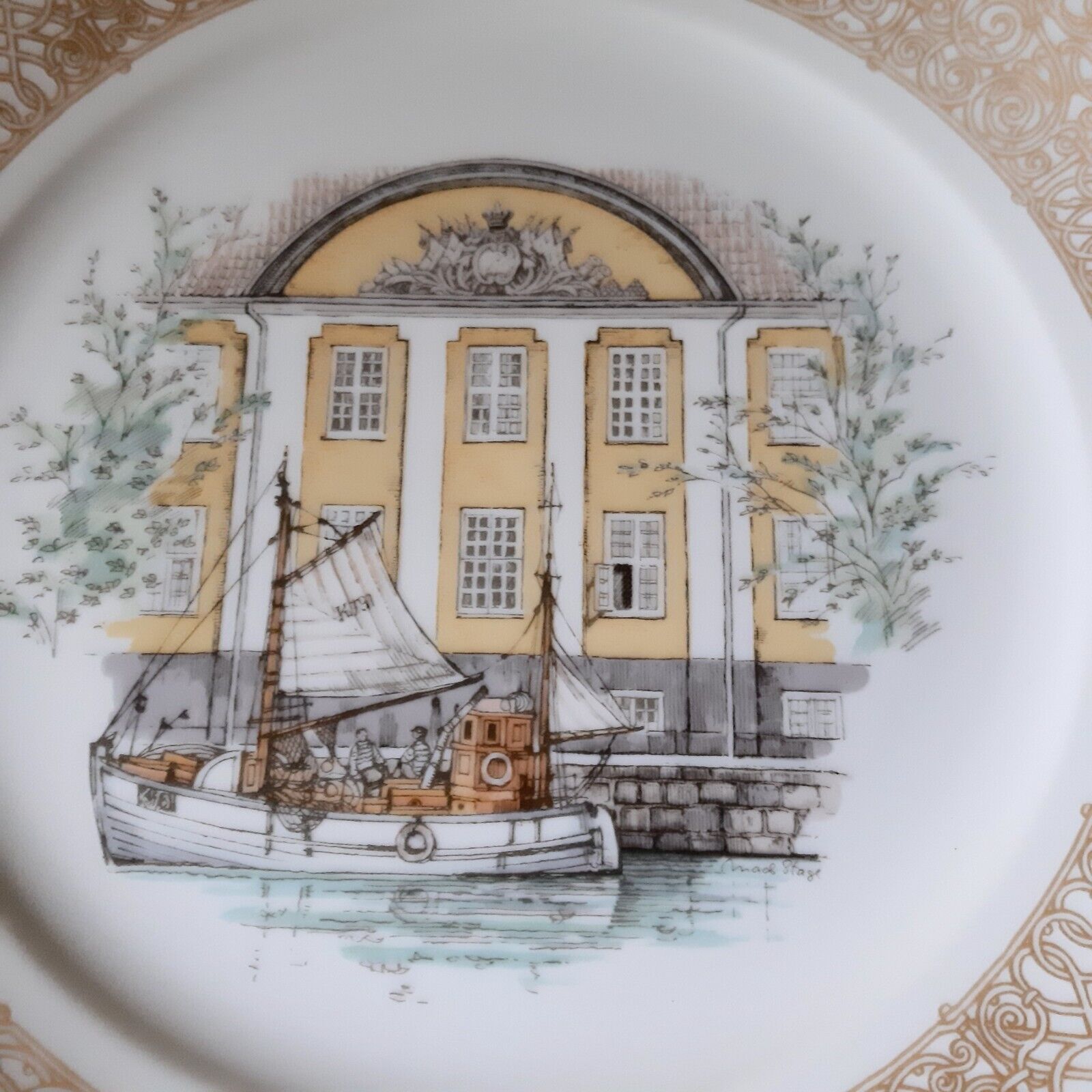 Portraits of Old Copenhagen Plate # 8 ROYAL COPENHAGEN The Naval Hospital