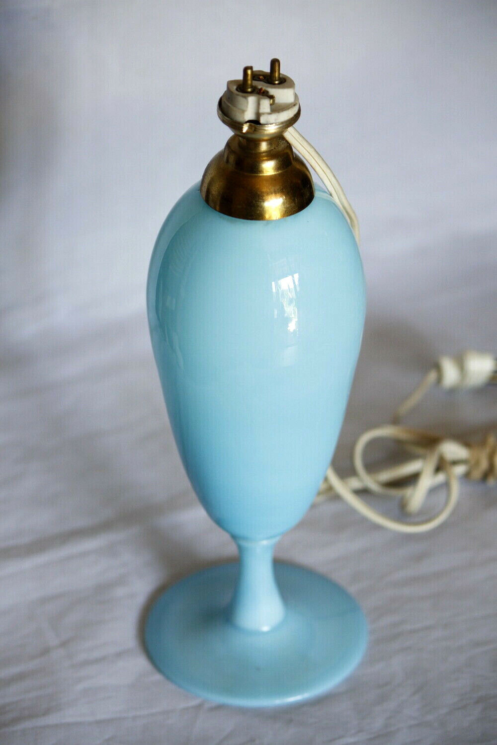 Rare Vintage Italian Blue Opaline Lamp Foot 25cm 984in Murano Venitian