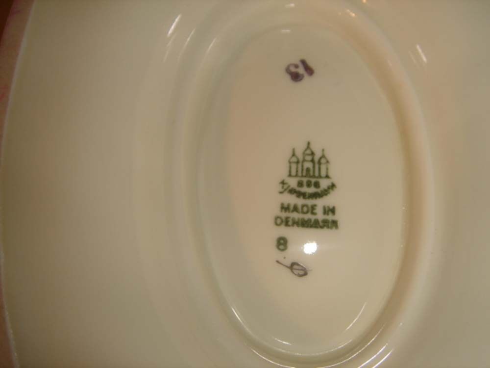 GRAVY BOAT w attached Underplate FRIGGA # 8 Bing  Grondahl Royal Copenhagen 1