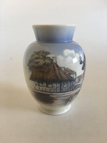 Royal Copenhagen Vase No 4764 with Village Motif