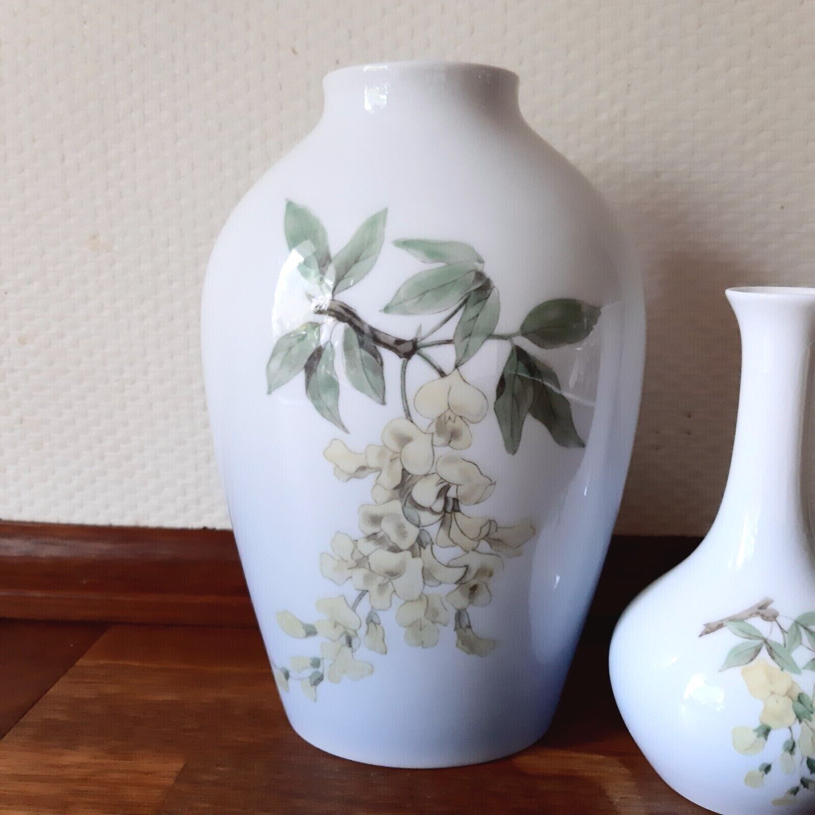 Pair of Floral vases # 62-239 & # 62-143 Bing & Grondahl Royal Copenhagen Fact 1