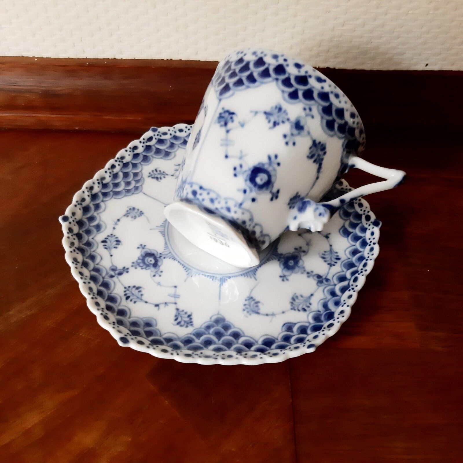 Old Coffee set BLUE FLUTED FULL LACE # 1-1036 Royal Copenhagen 1928 - 1936