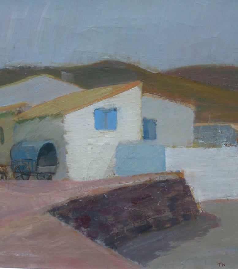 Tage Nilsson (Swedish 1926 ) White Farm house Andalusia Spain Dated 1958