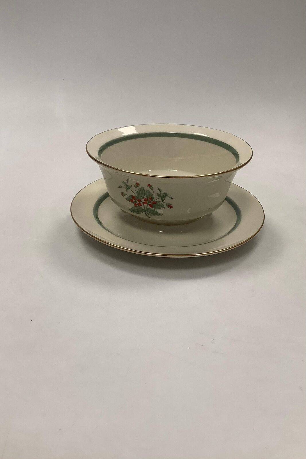 Royal Copenhagen Fensmark Gravy Bowl with Attached Saucer No 9580