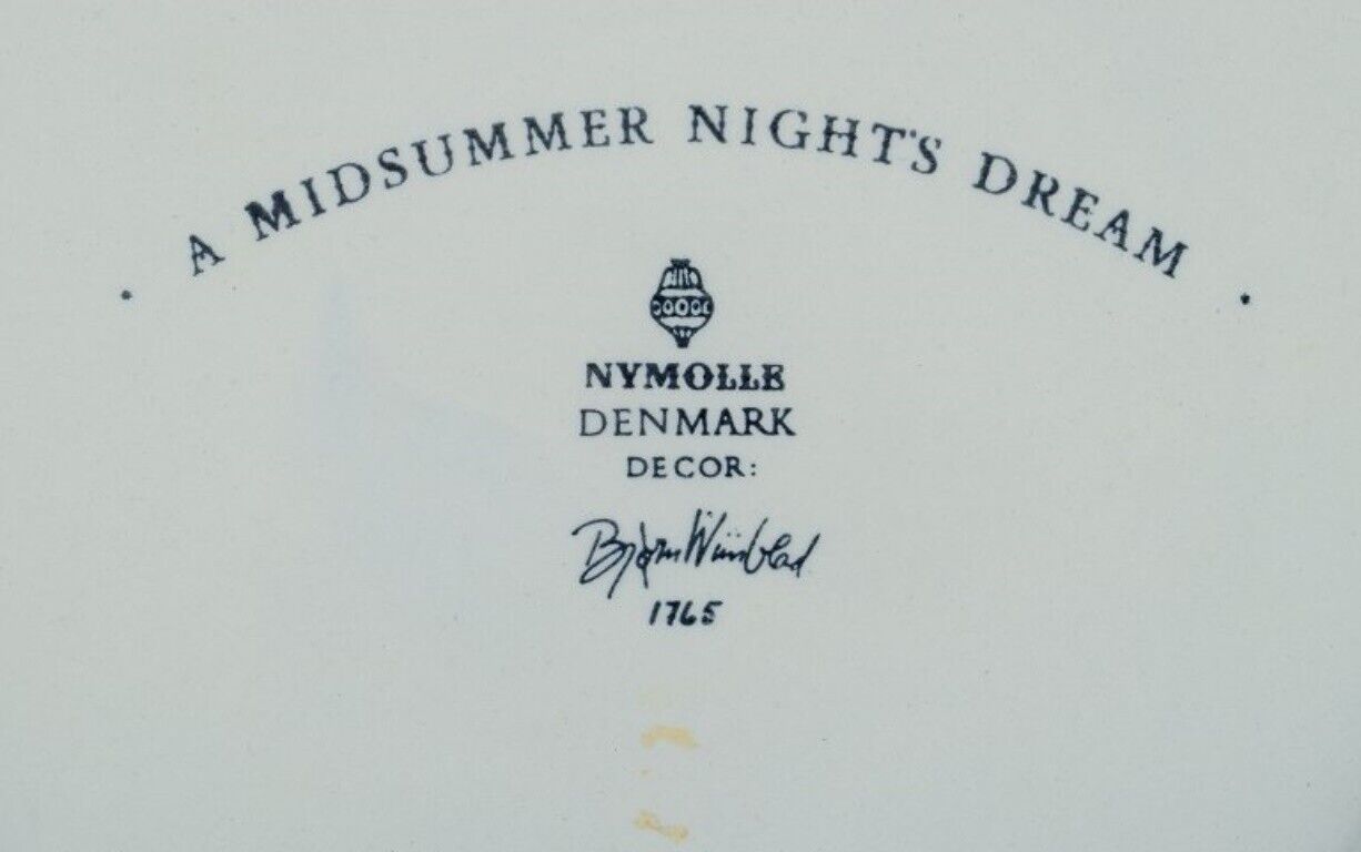 Bjørn Wiinblad for Nymølle Large dish in faience "A Midsummer Night's Dream"