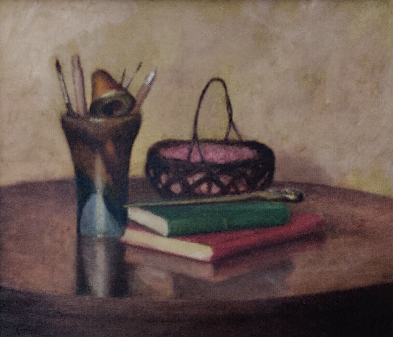 STILL LIFE with BOOK PIPE and BRUSHES