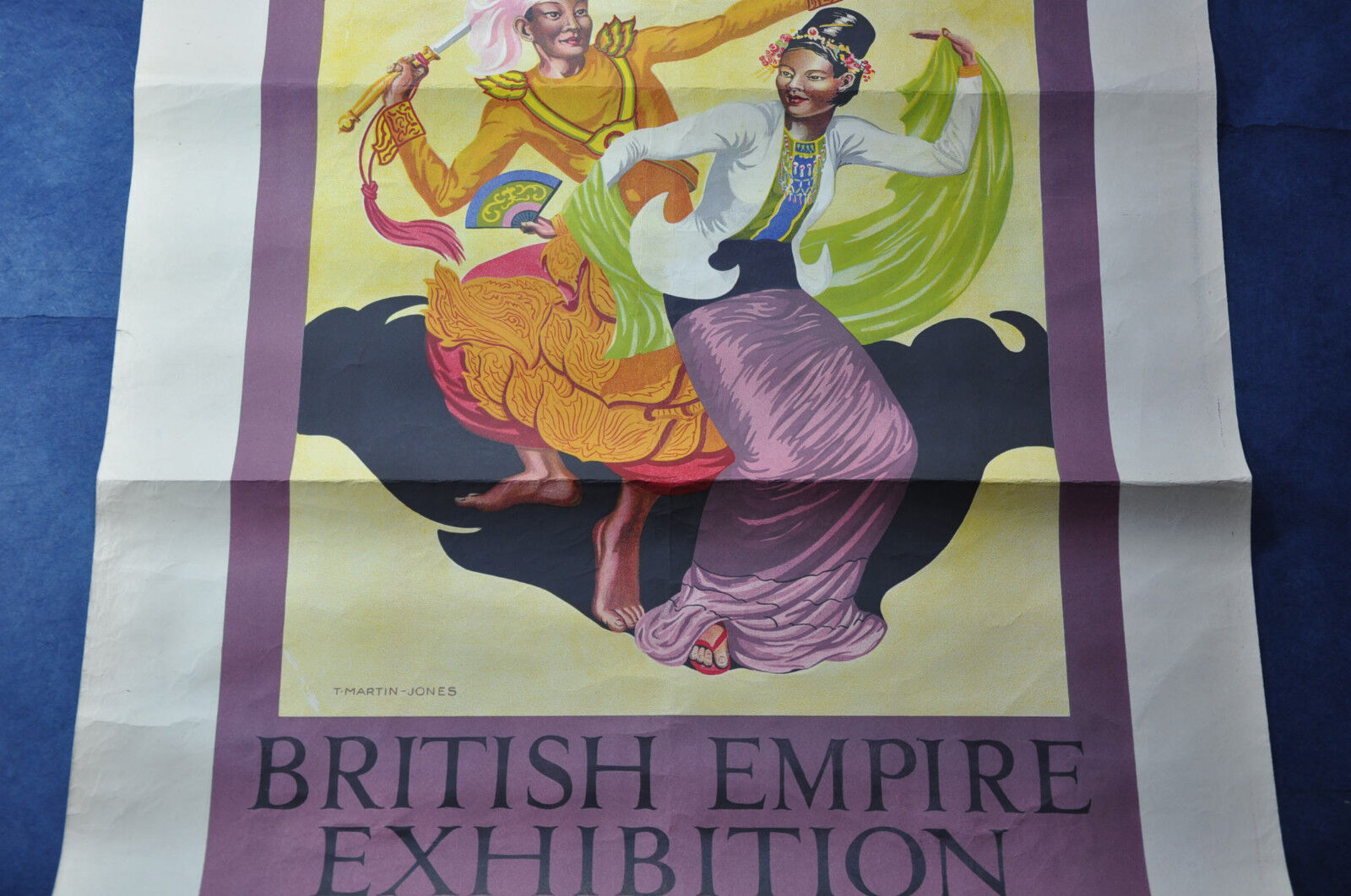 ANTIQUE ORIGINAL TRAVEL POSTER BRITISH EXHIBITION BURMA MYANMAR WEMBLEY 1924