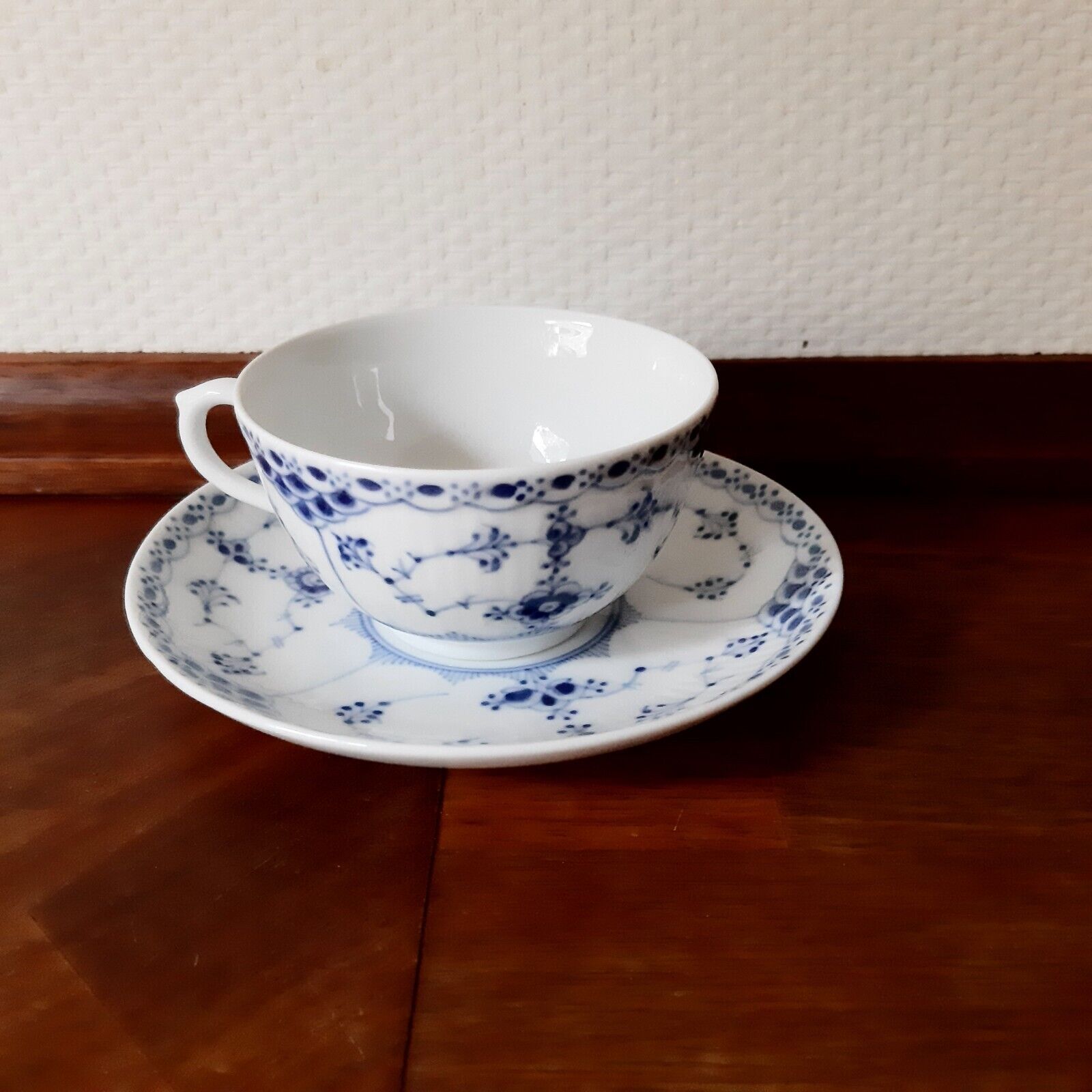 OLD TEA Set BLUE FLUTED HALF LACE 1923-28 Royal Copenhagen # 1-713