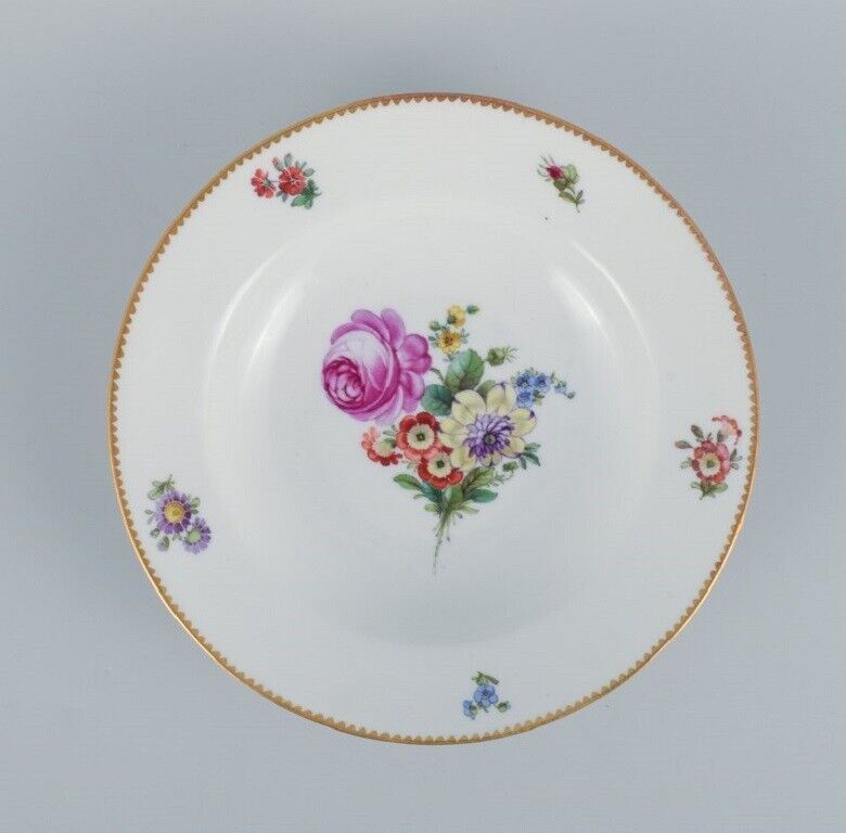 BG Bing  Grondahl Saxon flower Six deep plates decorated with flowers