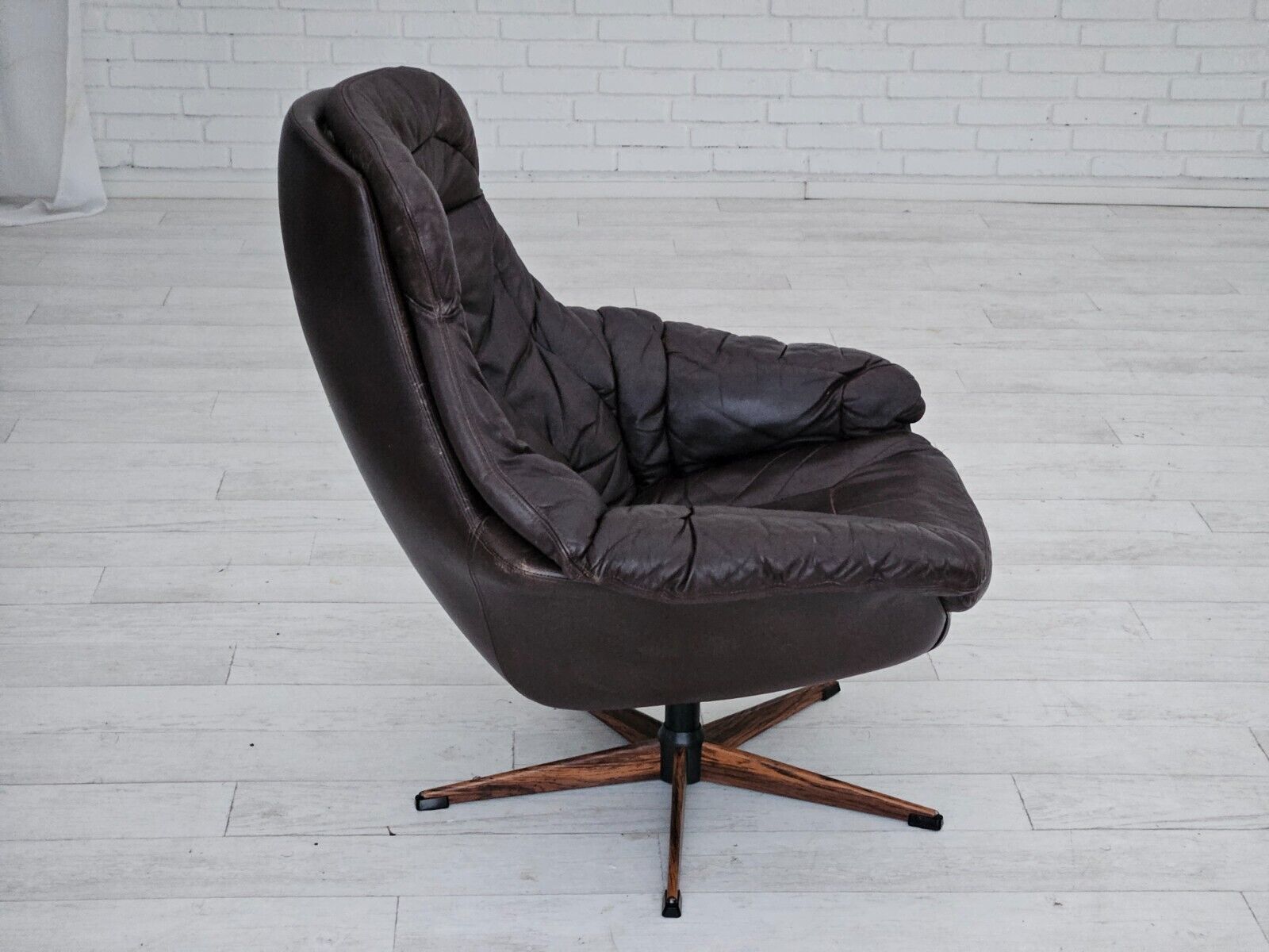 1970s Vintage Danish leather armchair by HWKlein original good condition