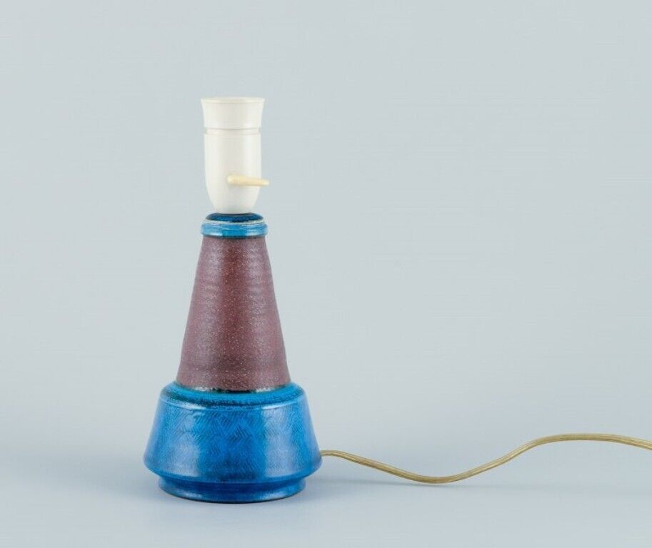 Nils Kähler for Kähler Ceramic table lamp with turquoise glaze Ca 1970