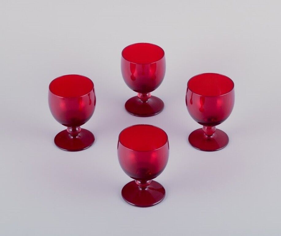 Monica Bratt for Reijmyre Sweden Set of four small wine glasses