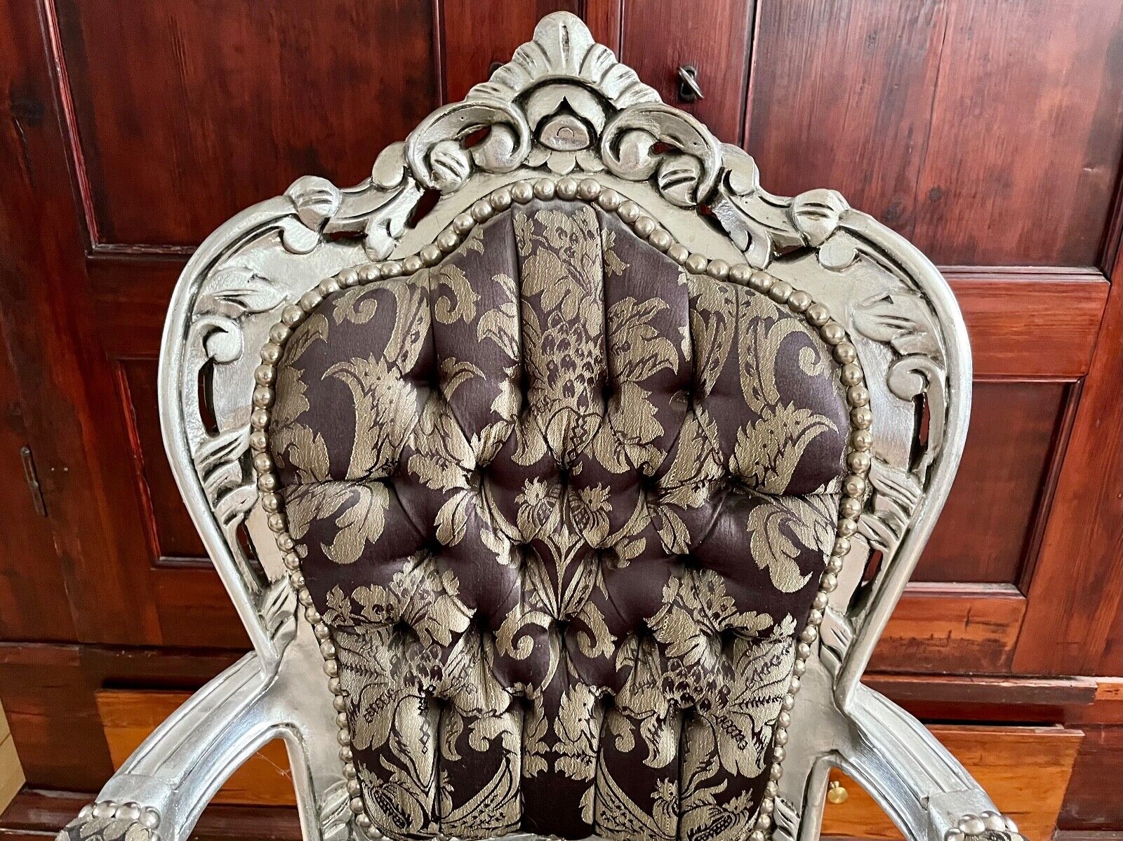 Baroque armchair silver baroque chair desk chair gray black Christmas