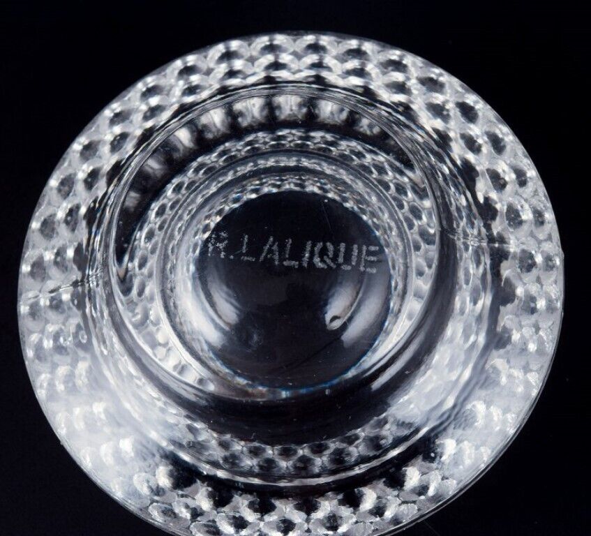 René Lalique set of four early and rare "Nippon" salt cellars in art glass