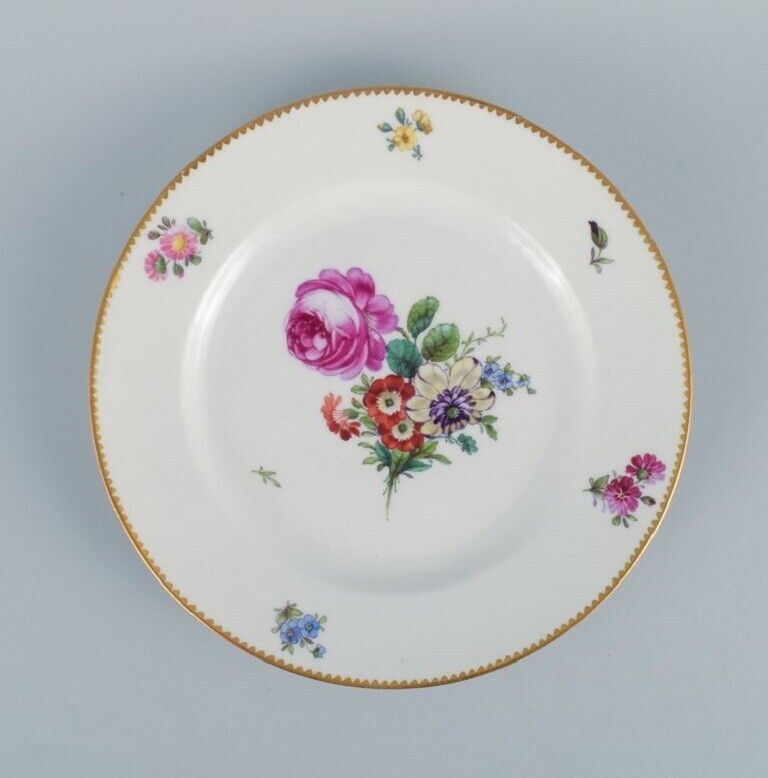 BG Bing  Grondahl Saxon flower Six dinner plates decorated with flowers