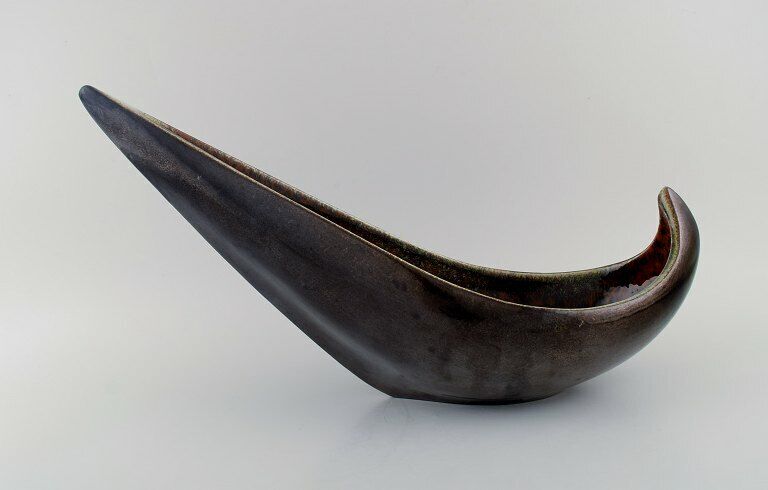 Maxime Fillon (1920-2003) France Giant freeform bowl in glazed stoneware