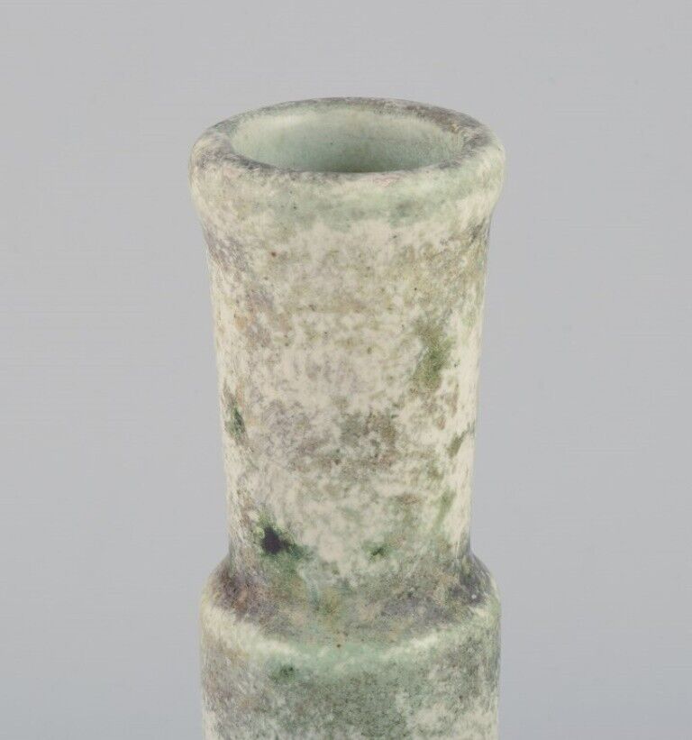 Hans Hedberg for Biot France Unique vase with speckled glaze in light tones