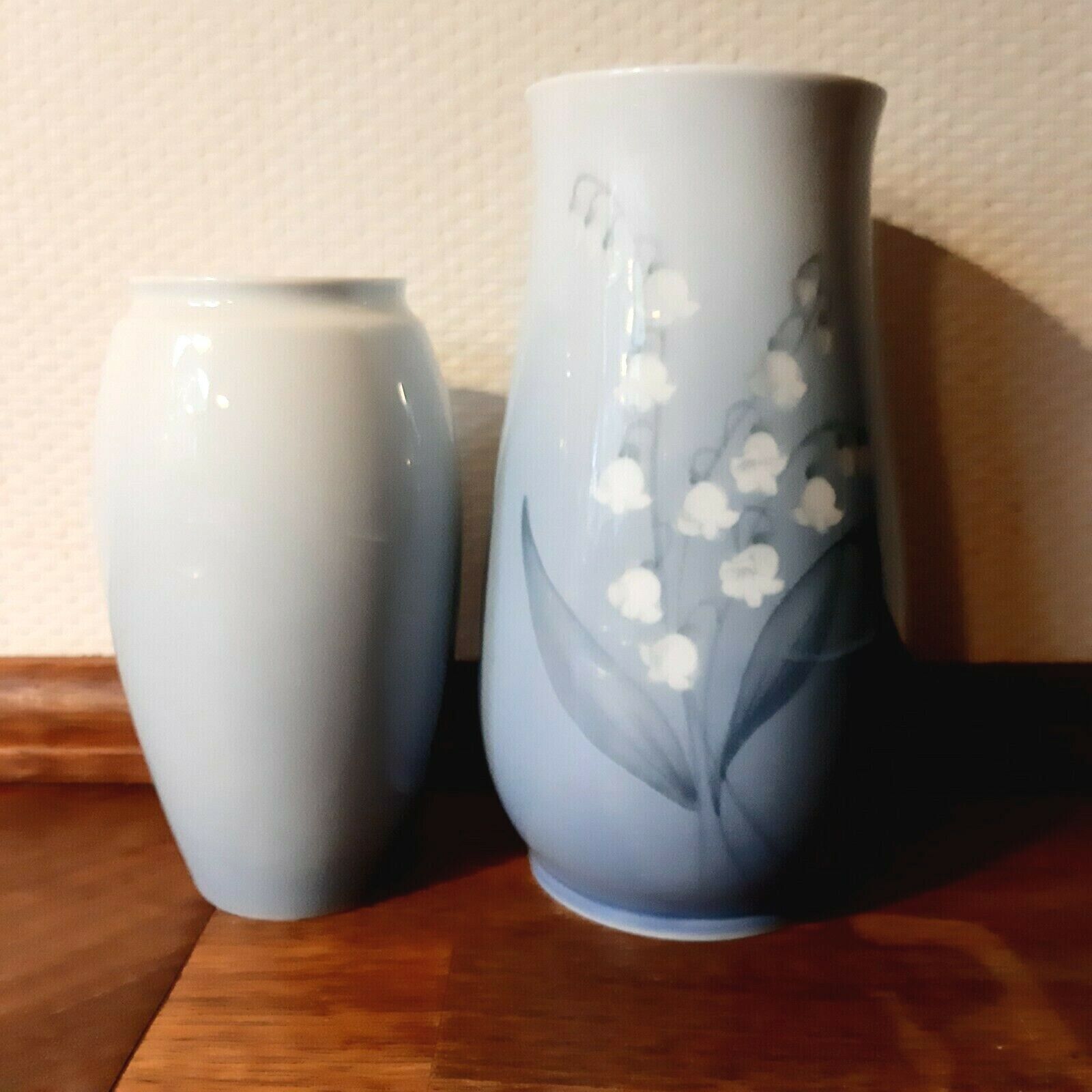 2 Lily of the Valley vases # 157/5254 & 57/210 Bing & Grondahl Royal Copenhagen