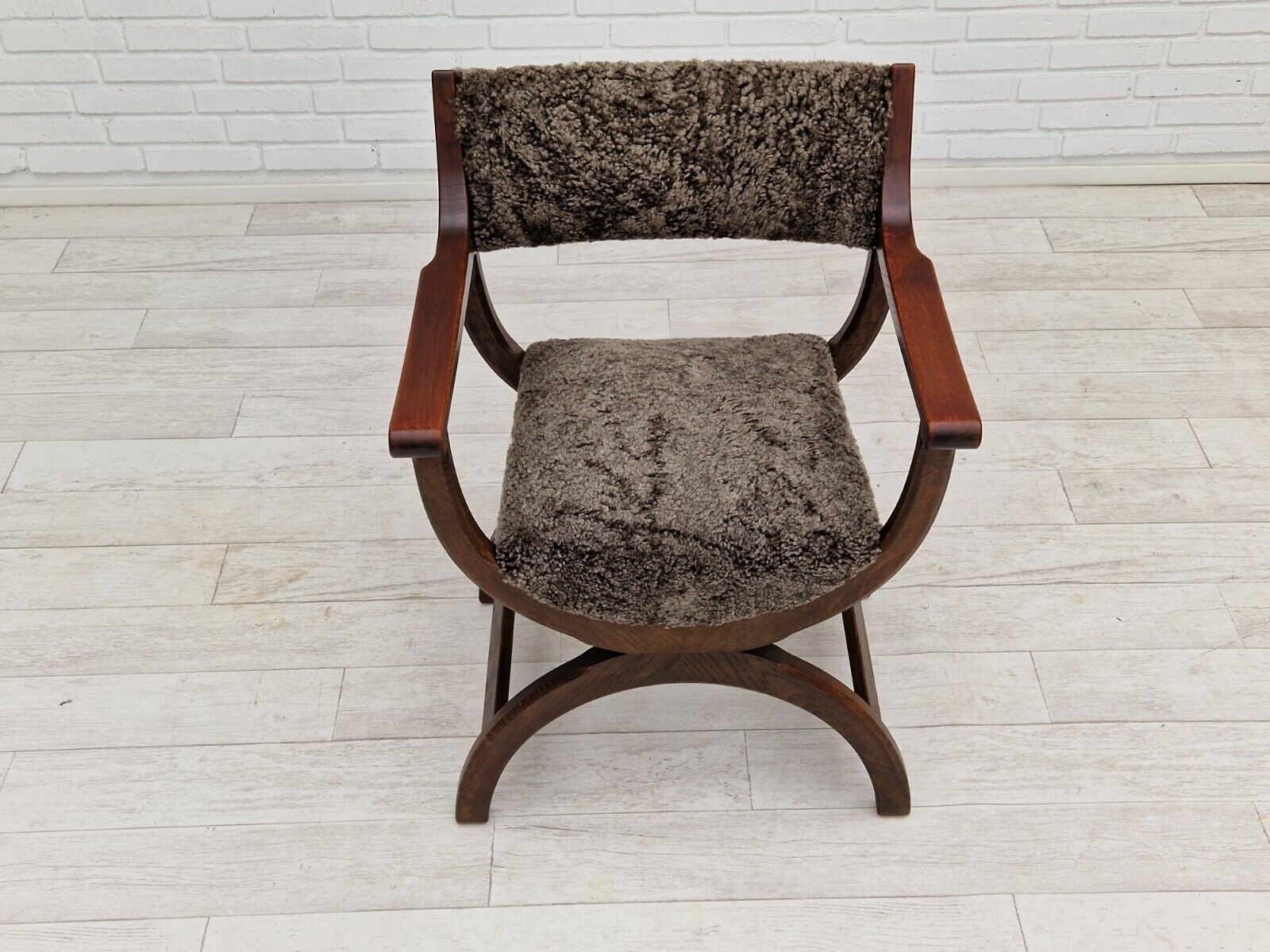 1960s Danish design reupholstered vintage armchair model "Kurul"