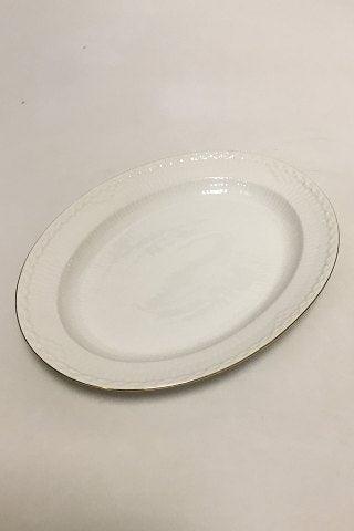 Royal Copenhagen Tradition White Half Lace w Gold Oval Serving Platter No 533